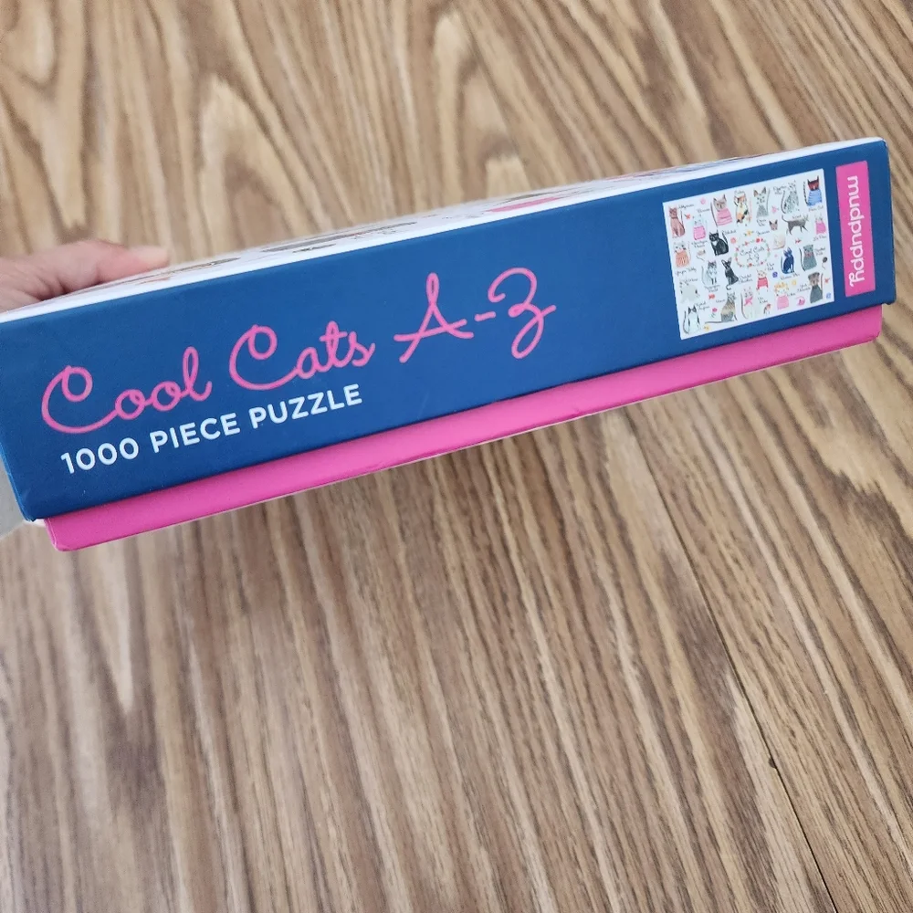 MudPuppy colorful Cool Cats A-Z 1000 piece Puzzle 27" X 20" - Picture 2 of 7